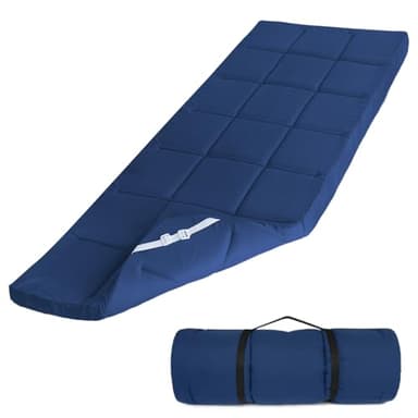 Cot Mattress Topper (Improved Thickness), Foam Quilted Cot Pads for Camping, Soft Comfortable Sleeping Cot Mattress Pad Only, Camping Mattress Pad 75"x30" for Camp Cot/Rv Bunk/Narrow Twin Beds, Navy