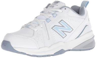 New Balance Women's 608 V5 Casual Comfort Cross Trainer, White/Light Blue, 6