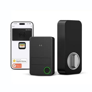 X3 Apple Home Key Door Lock Deadbolt, iOS ONLY, Smart Keyless Entry Door Lock with Fingerprint, Works with HomeKit Over Thread (Border Router), Voice/App/Remote Control, IP65 Weatherproof, Black