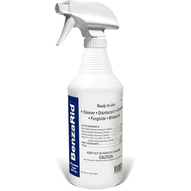 BenzaRid Hospital Disinfectant Virucide Spray Kills 99.99% of MRSA, COVID-19, H5N1, Staph, Avian Flu, Bacteria & Mold | EPA Reg. for Medical, Dental, Veterinary, Farm & Home Use 32 oz