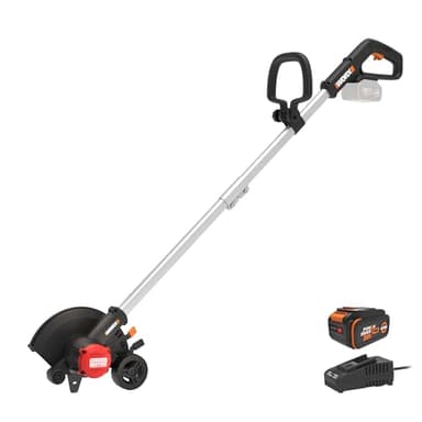 WORX Cordless Lawn Edger, 7'' Grass Edger with 3 Depth Settings, 20V Trencher with Dual Wheels & Brushless Motor, 4.0 Ah Battery & Charger Included, WG898