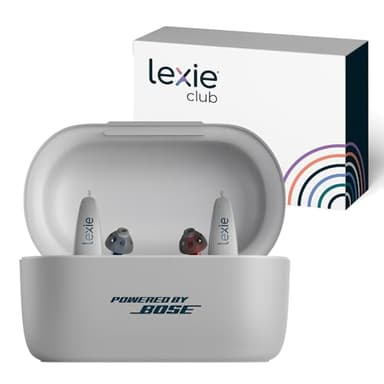 Lexie B2 Plus Hearing Aids Powered by Bose + Free 6-Month Lexie Club Subscription – Rechargeable, Rechargeable Case, App-Controlled, Self-Fit, Noise Reduction, Bluetooth® for Calls & Streaming (Gray)