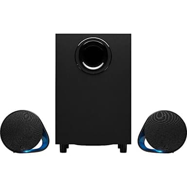 Logitech G560 PC Gaming Speaker System with 7.1 DTS:X Ultra Surround Sound, Game Based LIGHTSYNC RGB, Two Speakers and Subwoofer, Bluetooth, USB, Immersive Gaming Experience - Black