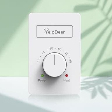 YeloDeer Dual Voltage (110V-265V) 4-Wire Manual Electric Baseboard Heater Thermostat for Home