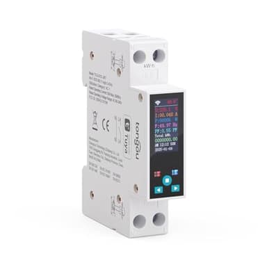 TONGOU Smart Wifi Switch, 1P+N AC90-240V 1-50A, Smart Life/Tuya APP Remote Control, with Power Monitoring, Export/Clear Power Data, DIN Rail Mounted, with LCD Display, Recloser Function, FCC Certified