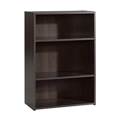Sauder Beginnings 3-Shelf Bookcase, Bookshelf with Adjustable Storage Shelves, in Med Wood Finish