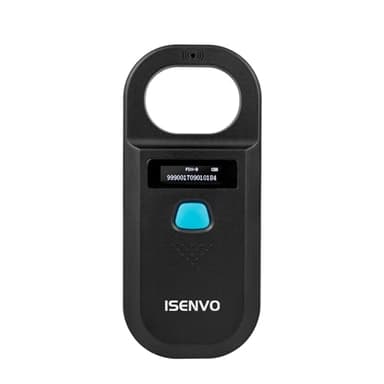 ISENVO Pet Microchip Scanner Rechargeable RFID EMID Micro Chip Reader Scanner 134.2kHz 125kHz 15 Digits Pet Chip ID Scanner for Animal/Pets/Pigs/Dogs/Cats (190A)