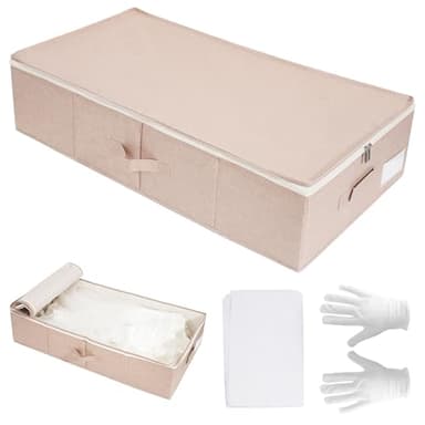 Dawutian Large Wedding Dress Storage Box with 1 Pair of Microfiber Gloves and 30 Sheets of Acid-Free Paper, Wedding Dress Preservation Box for Heirlooms, Gowns Bride Musthaves (Pink)