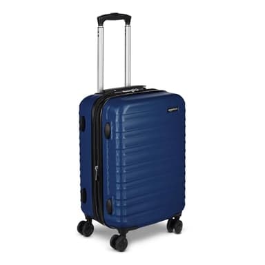 Amazon Basics 21" Hardside Carry-On Luggage with Multi-directional Wheels, Expandable for Up to 25% More Space, Scratch-Resistant Surface, Organized Interior, Navy Blue