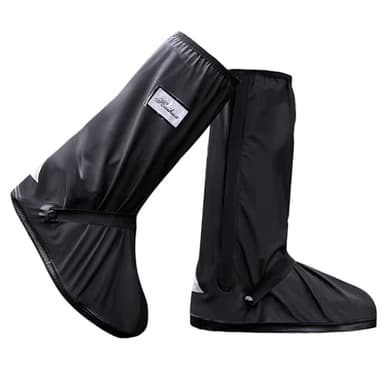 USHTH Black Waterproof Rain Boot Shoe Cover with Reflector (1 Pair) X-Large