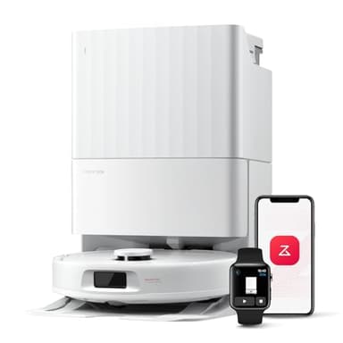 roborock Qrevo Series Robot Vacuum and Mop, 8000Pa Suction, Upgraded from Qrevo S, Anti-Tangle Brush, Smart Obstacle Avoidance, Auto Mop Washing, All-in-One Dock, 200RPM Spinning Mops, White(QV 35A)