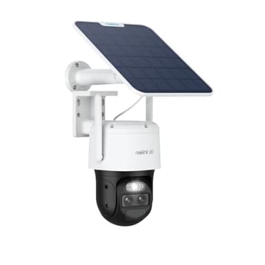 REOLINK 4K Dual Lens Solar Security Camera Outdoor, PTZ with Auto Tracking, 6X Hybrid Zoom Auto Zoom Tracking, 8MP Color Night Vision, Smart Detection Motion Alert TrackMix Series+SP (WiFi Set)