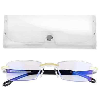 FREEZE2TRIM Blue Ease Optics Glasses for Women and Men No Blue Light Glasses For Men and Women Ease Eye Strain from Screen Computer Gaming BlueEase-Optics Eyeglasses with Clear Frame & Travel Case