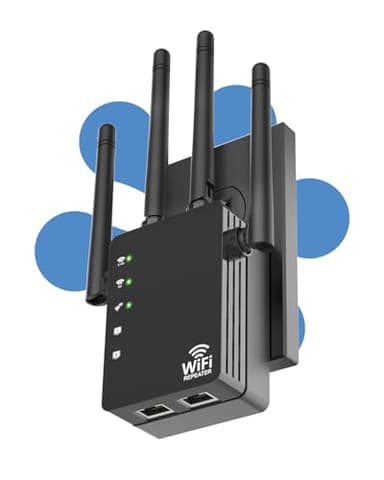 WiFi Extender Signal Booster 1200Mbps, Long Range Extender for Home and Outdoor, 12880 Sq.Ft Range, 105-Device Compatibility, Easy Setup, WiFi Extender