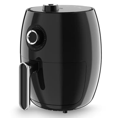 Compact Air Fryer Small, 2.1QT, 4-in-1 Small Mini Airfryer Compact, Bake, Roast, Reheat, 98% Less Oil, Adjustable Temperature & Timer, Quiet, Nonstick & Dishwasher Safe Basket, BPA-Free, Black