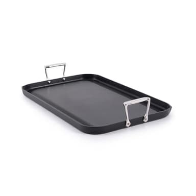 All-Clad HA1 Hard Anodized Nonstick Griddle Pan For Stovetop 13 x 20 Inch, Double Burner, Professional Cookware, Dishwasher-Friendly, Oven-Safe Up to 500°F, Black