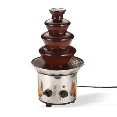 Chocolate Fountain Machine, 4 Tier Stainless Steel - 60-Ounce Electric Fondue Fountain with Temperature Control, Hot Chocolate Cheese Melting Heat Machine for Catering, Cafe, Hotel, Party, Wedding