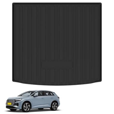 Elsetyler Custom Fit for Cargo Liner 2022-2026 Audi Q4 e-tron/ Q4 Sportback e-tron - Black TPE All Weather Heavy Duty Waterproof Rear Cargo Tray Trunk Floor Mat Protector