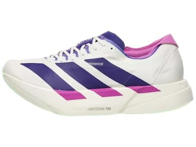 Adidas Men's Adizero Adios PRO 4 M Core whiteCollegiate Purple/Lime Burst 10.5 US