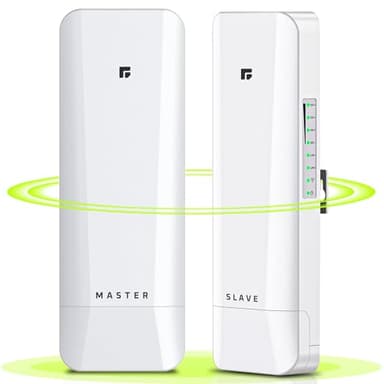 Wireless Bridge Point to Point/Multipoint, 5.8GHz Outdoor Wireless Bridge to Provide Network Communication for Shop, Barn, Garage Building, 3KM Long Distance Pre-configured Set. (3KM 2-Pack)