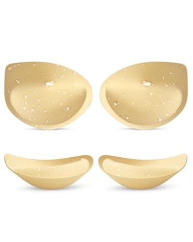 KSang Wateproof Super Thick Bathing Suit Inserts - 2 Pairs Push Up Bra Pads Inserts Add 1-2 Cups Swimsuit Breast Enhancer for Bikini Sports Fits B/C - Beige