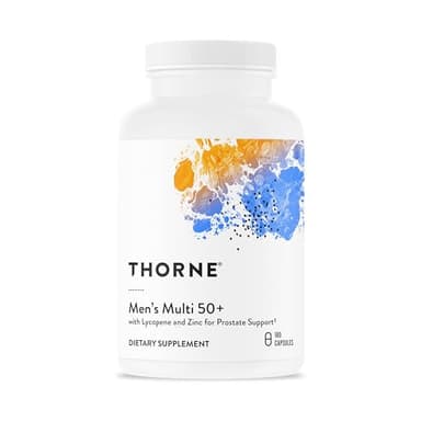 THORNE - Men's Multi 50+ - Comprehensive Daily Multivitamin with Vitamins A, B6, B12, C, D, E, Zinc & More - Support Heart, Brain, Prostate, Muscle & Immune Health* - 180 Capsules