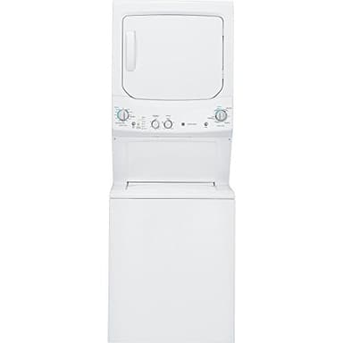 GE GUD27ESSMWW Unitized Spacemaker 3.8 Washer with Stainless Steel Basket and 5.9 Cu. Ft. Capacity Electric Dryer, White