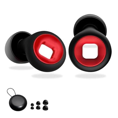 Motorcycle Ear Plugs Wind Noise Cancelling, 45db Reusable Soft Silicone Earplugs for Noise Reduction for Moto Riding,Sleeping,Motorbike,Concerts,Work,Study,Snoring,Trave (Black & Red, Medium)