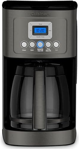 Cuisinart 14-Cup Coffee Maker, Programmable PerfecTemp Glass Carafe Coffee Machine with 1-4 Cup Setting, Brew Strength Control and Pause, Stainless Steel, DCC-3200BKSNAS, Black