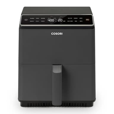 Cosori Air Fryer 6.8-Qt, 12 One-Touch Functions, Dual Heating Elements for Even Cooking, Ceramic-Coated Nonstick Basket, Dishwasher-Safe, 1750W, Family Size for 4-6, Gray