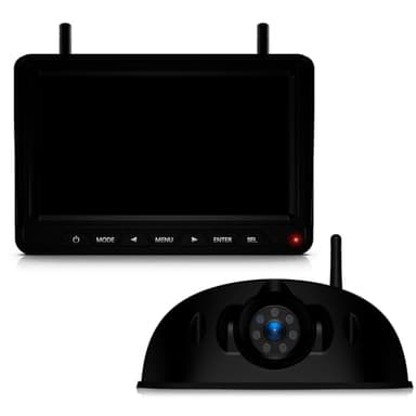 Fookoo HD 1080P 7" Wireless RV Backup Camera System for Furrion Pre-Wired RV Truck Camper, 7" IPS DVR Monitor & Rear View Camera, IR Night Vision IP69 Waterproof DIY Parking Lines - DW7Y5