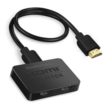 avedio links 8K HDMI Splitter 1 in 2 Out w/ 4ft 8K Hdmi Cable (Not Extended Display), Mirror Only, 4K@120Hz HDMI 2.1 Splitter for Monitor, TV, Support HDCP2.3, 48Gbps, VRR, ALLM, Dol-by Vision, Atmos