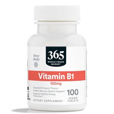 365 by Whole Foods Market, Vitamin B1 100mg, Vegan, 100 Tablets