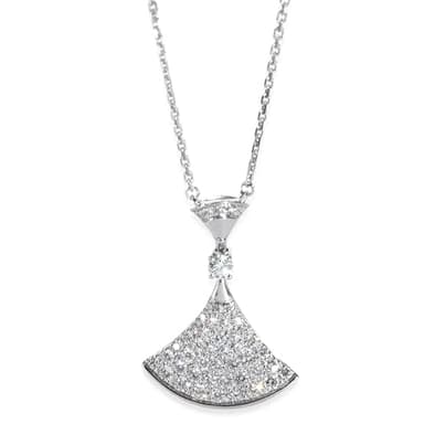 BVLGARI, Pre-Loved Diva's Dream Pendant Necklace, White Gold, Diamond, 17 in