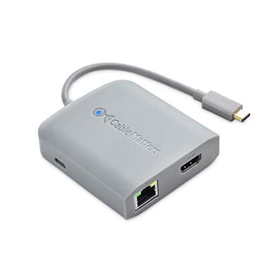 [Works with Chromebook Certified] Cable Matters USB C Hub Multiport Adapter with 4K HDMI, 2X USB 2.0, 480Mbps Ethernet, and 60W PD