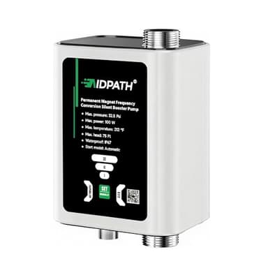 AIDPATH Water Pressure Booster Pump 32PSI, 115V Automatic Variable Speed, CCS Low-Flow Auto Start, 3/4" NPT Inlet & Outlet×1/2"NPT Adapter for Garden Hose, Point-of-Use Boosting, Shower