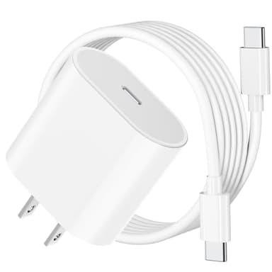 20W USB C Fast Charger for iPad Pro 13/12.9/11 inch, iPad A16/10th Generation, iPad Air 11/13 inch/5th/4th, iPad mini 6th/7th, iPad Charger Fast Charging Block with 6.6ft USB C to C Charger Cable