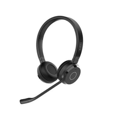 Jabra Evolve 65 TE (Third Edition) Wireless Dual-Ear Headphones - Noise-Canceling Mic, 16 hrs Battery Life, Dual Connectivity, Works with All UC Platforms Like Zoom & Google Meet, Black