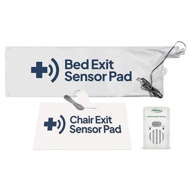 Smart Caregiver® Bed and Chair Exit Alarm System for Fall/Wandering Prevention – Know When They get up! Includes Monitor with 10in x 30in Bed Sensor Pad and 10in x 15in Chair Sensor Pad