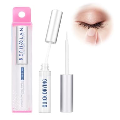 BEPHOLAN Sensitive Eyelash Glue, Super Strong Hold for False Eyelashes, Lash Glue, Eyelash Adhesive, Latex Free, Suitable for Sensitive Eyes, Waterproof, White 0.176 oz