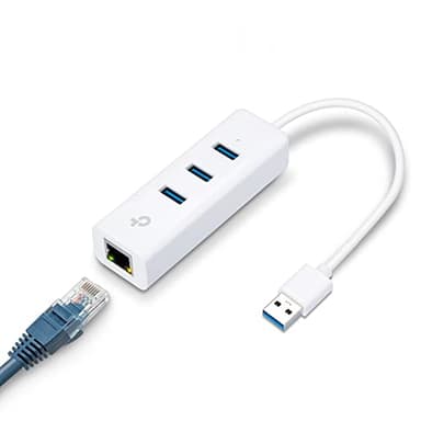 TP-Link USB 3.0 to Ethernet Adapter (UE330) - Portable 3-Port USB Hub with 1 Gigabit RJ45 Ethernet Port, Laptop Network Adapter, Supports Win 7/8/8.1/10, Mac OS X (10.6-10.14), Linux OS and Chrome OS