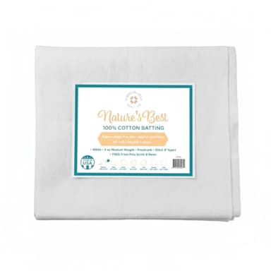 Missouri Star Nature's Best 100% Cotton Runner Batting – White, 18" x 72", Natural Fiber Quilt Batting for Table Runners, Craft Projects & Sewing – Made in USA