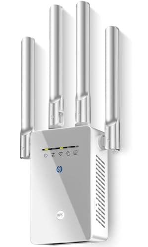 2026 Best WiFi Extender Signal Booster - 6X Faster Internet Extender WiFi Booster for Home, Long Range up to 15,588 Sq Ft, WiFi Repeater w/Ethernet Port, 1-Tap Setup, Compatible with Wireless Routers