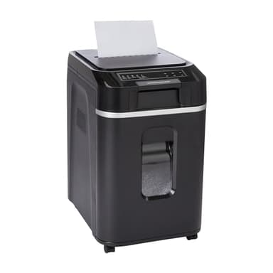 Amazon Basics 200-Sheet Auto Feed Cross-Cut Paper Shredder, High Security P-4, Anti-Jam, 8.5 Gallon Pullout Bin, Black