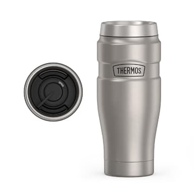 THERMOS Stainless King Vacuum-Insulated Travel Tumbler, 16 Ounce, Matte Steel