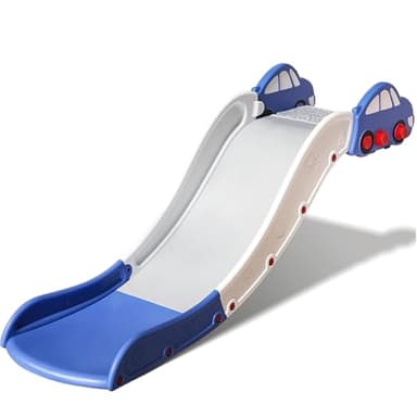 Couch Slide for Stairs Bed Kids Extended Widened Toddler Slide Plastic Indoor Toy Easy to Assemble Store Car Blue Plus