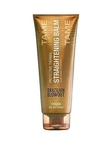Brazilian Blowout Thermal Straightening Balm For Dry Frizzy Hair - Straightens, Protects Hair From Frizz and Heat