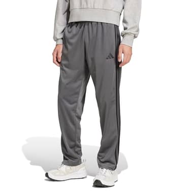Adidas Mens 3-Stripes Tricot Regular Fit Open Hem Sportswear Track Pants, Solid Grey, Small/Tall