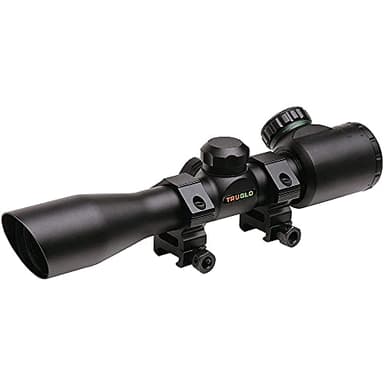 TRUGLO 4x32mm Compact Crossbow Scope with Scope Rings Included| Illuminated BDC/Rangefinder, Black