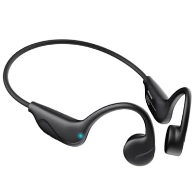 Pupabiflor Bone Conduction Headphones,Bluetooth V6.0 Bone Conduction Earbuds with Mic,Open Ear Headphones 12Hrs Playtime,Wireless IPX5 Waterproof Sport Headphone for Running (Obsidian Black)